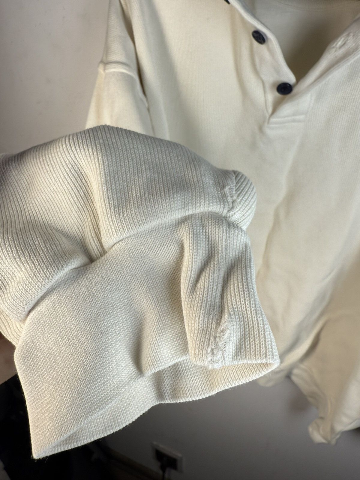 Yves Saint Laurent 90s YSL Sweatshirt White/Sweater Vintage Quarter Zip Up Size US L / EU 52-54 / 3 - 25 Thumbnail