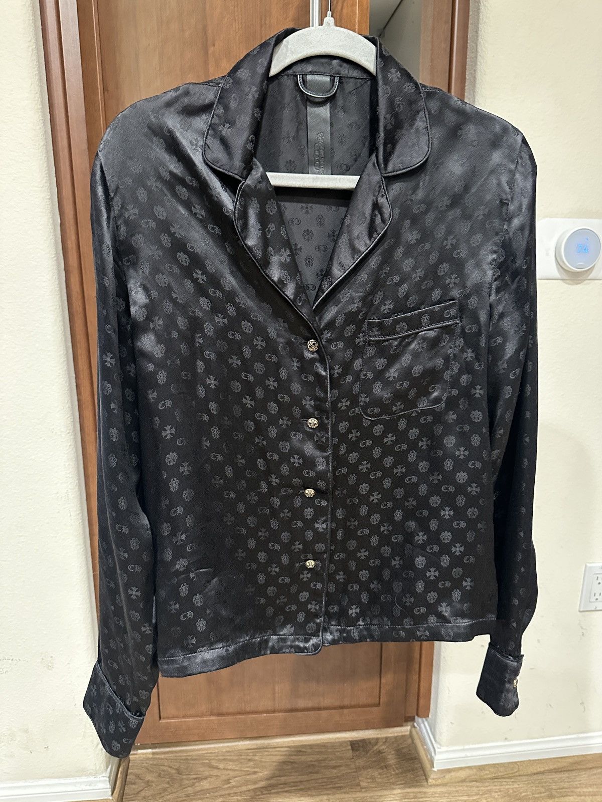 Chrome Hearts 100% silk sterling silver hardware button up shirt Size US M / EU 48-50 / 2 - 1 Thumbnail