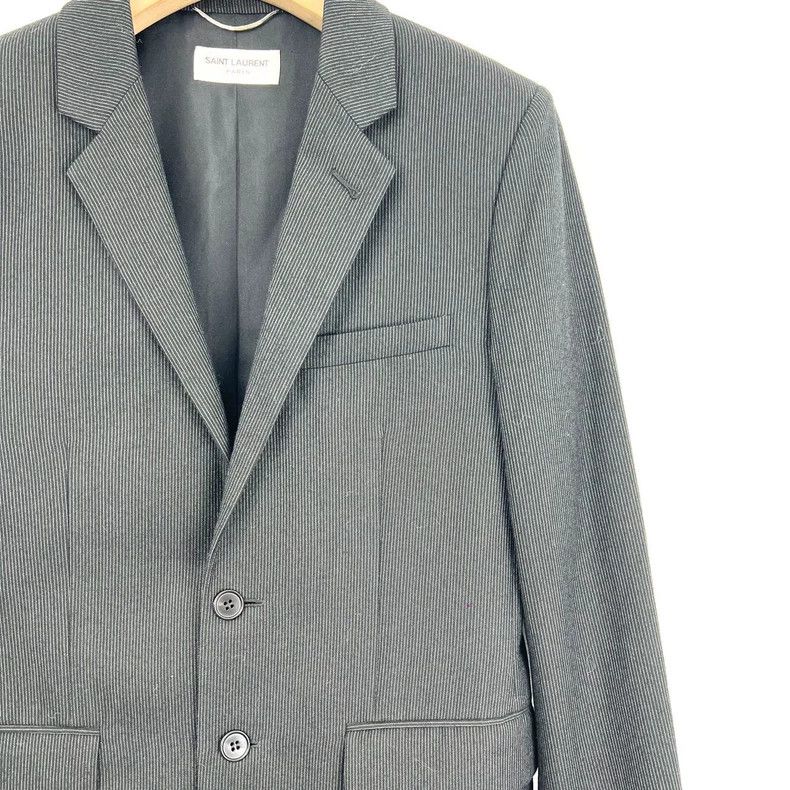 Saint Laurent Paris Saint Laurent ParisBlack and grey vertical stripe suits 2 Size 46R - 5 Thumbnail