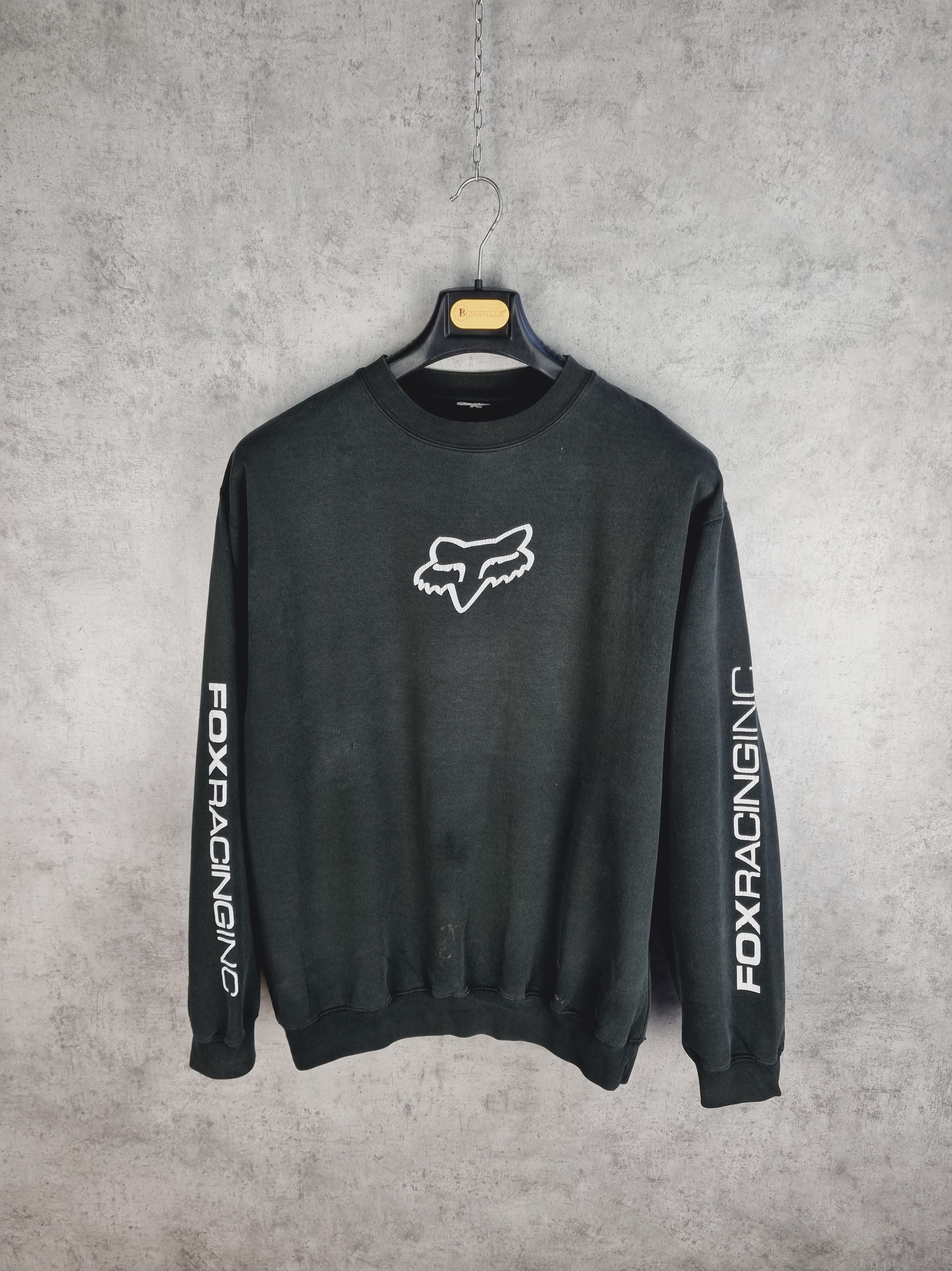 Fox Racing × Vintage Thrashed Faded FOX Racing Big Logo Sweatshirt SUPREME Style Size US L / EU 52-54 / 3 - 4 Thumbnail