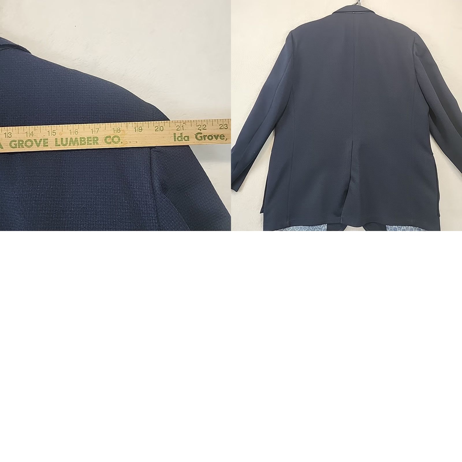 Vintage VINTAGE Tailored Jacket Leisure Suit Blazer Sport Coat Navy Blue 70s Mens 46 Reg Johnny Carson Groovy Mod 1970s Master Crafted Polyester Size 46R - 9 Thumbnail