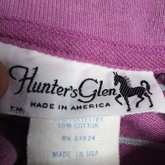 Vintage Vintage Hunter's Glen Striped Polo Shirt 700 Purple Size US M / EU 48-50 / 2 - 3 Thumbnail