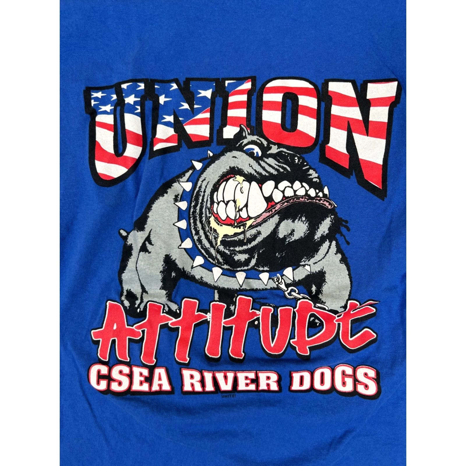 Vintage VINTAGE Union Line T-Shirt Men Blue Cotton Short Sleeve Crew Neck Dog School River Dogs California CSEA Y2K 1990s Size Medium Size US L / EU 52-54 / 3 - 2 Thumbnail