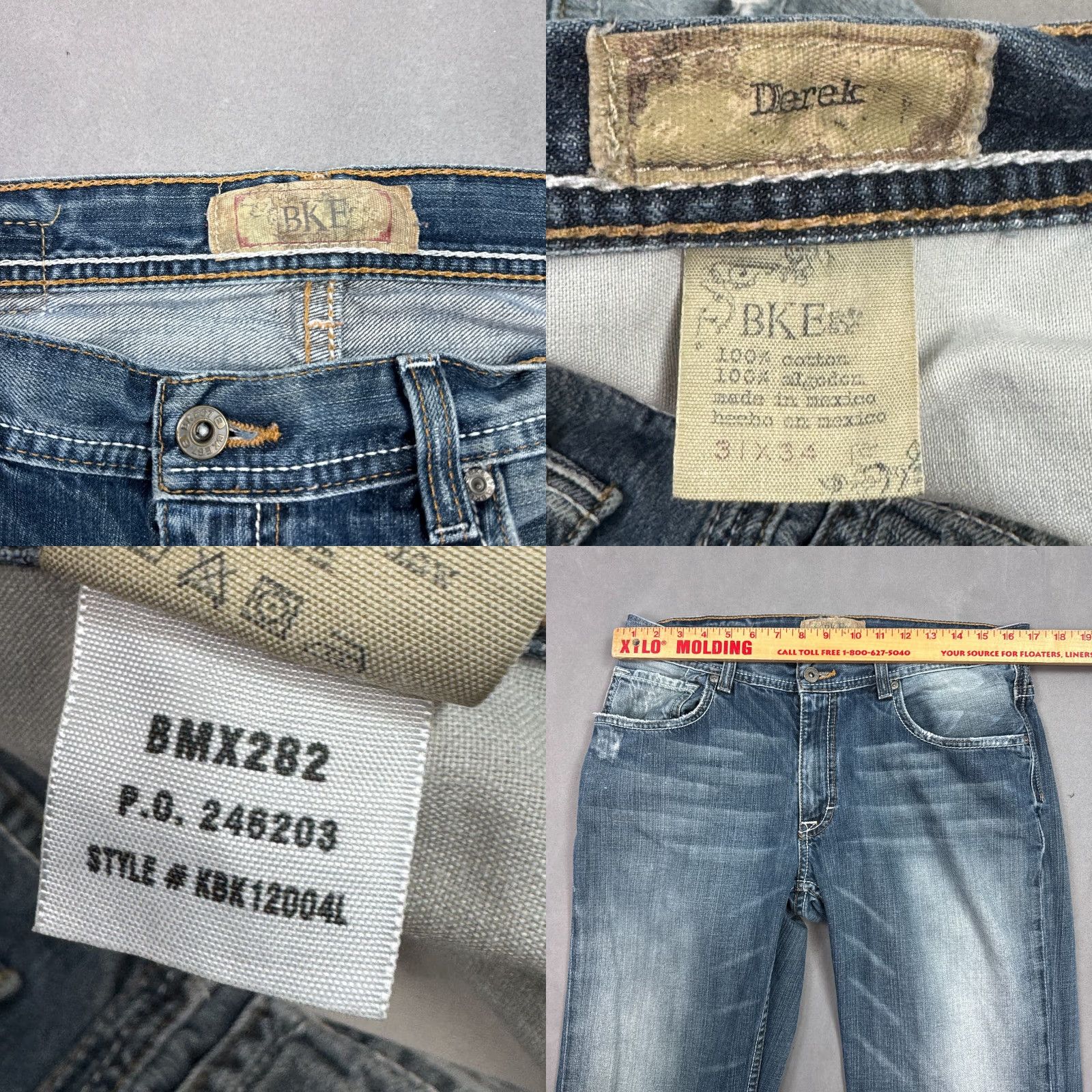 Vintage VINTAGE Buckle BKE Jeans Mens 34x34 Blue Derek Boot Faded Washed Out 31x34 Buckle BKE Denim Jeans 5-Pocket Mens Regular Mid Rise Blue 34x34 Size US 31 - 8 Thumbnail