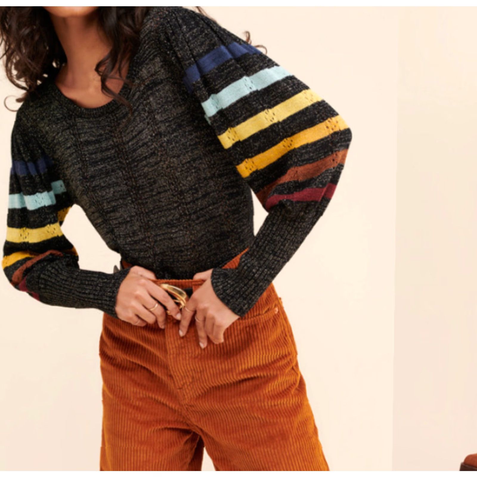 Vintage VINTAGE Jens Pirate Booty Luciana Sweater Womens M/L Black Metallic Ribbed Rayon Casual, Party, Workwear, Fall Winter Size M / US 6-8 / IT 42-44 - 2 Thumbnail