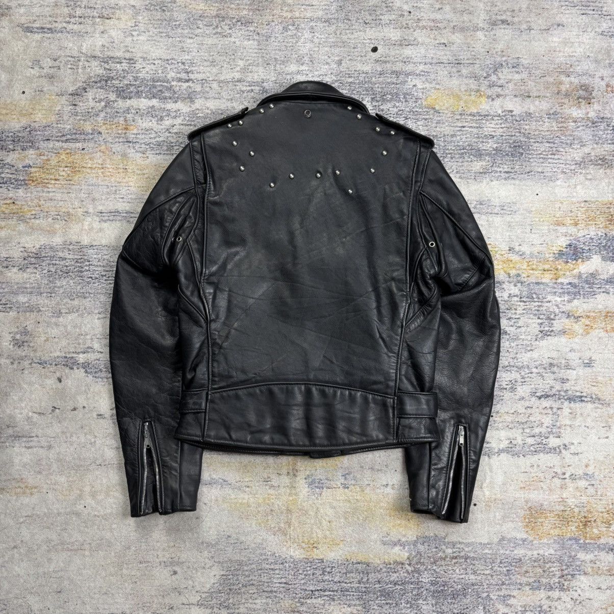 Schott Vintage 90s Schott 618 double riders studded leather jacket Size US S / EU 44-46 / 1 - 2 Thumbnail