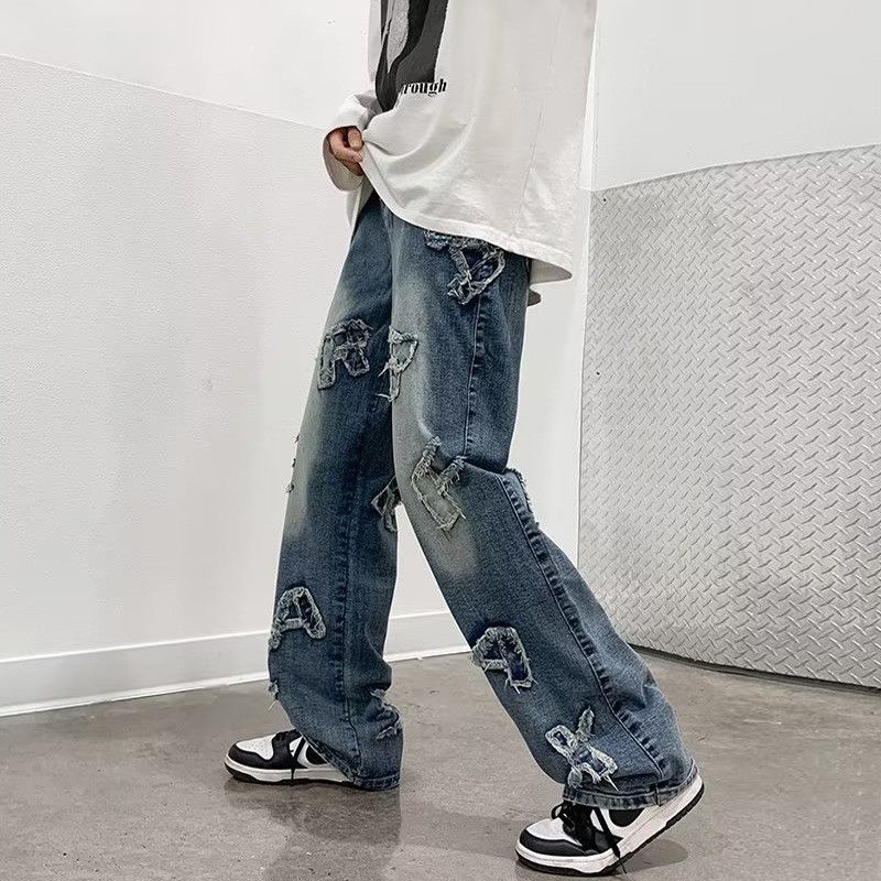 Japanese Brand American street loose washed hip-hop jeans for men Size US 32 / EU 48 - 2 Thumbnail