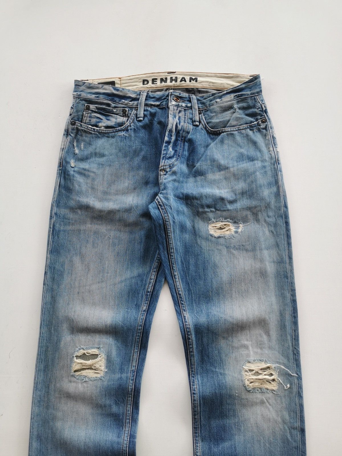 DENHAM Razor Slim Denham Distressed Denim Jeans Size US 30 / EU 46 - 2 Thumbnail