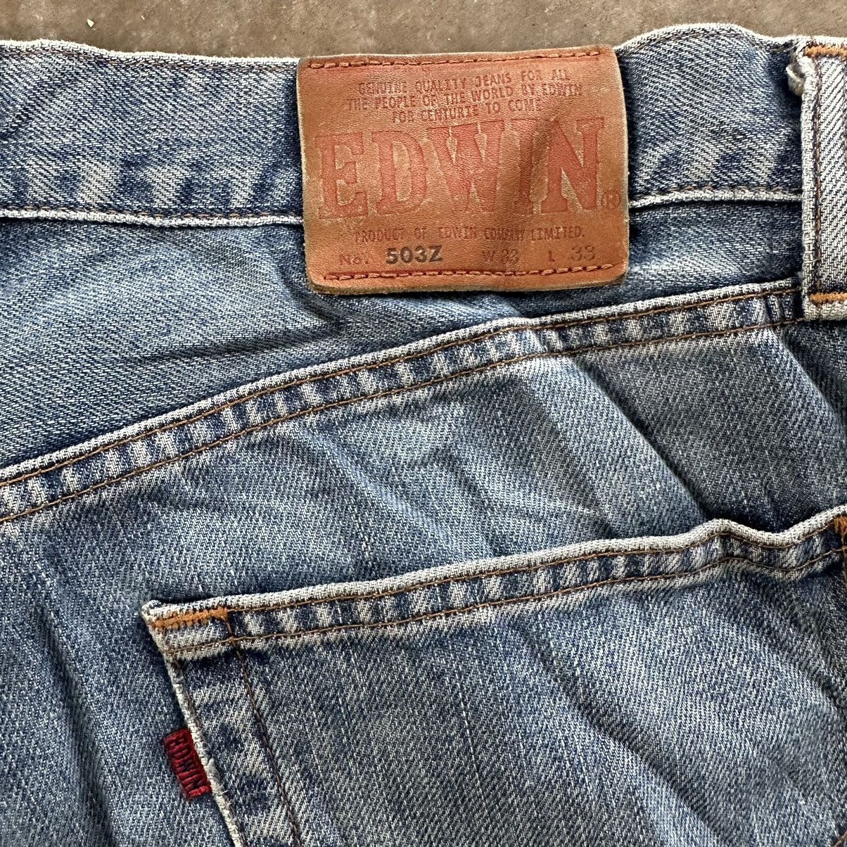 Japanese Brand Vintage Edwin Faded Distressed Sick Denim Jean Pant W33 Size US 33 - 15 Thumbnail
