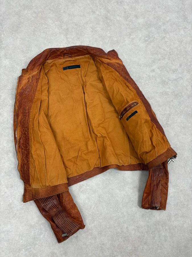Vintage 2000s Massimo Rebecchi Cognac Biker Leather Jacket Size US M / EU 48-50 / 2 - 7 Thumbnail