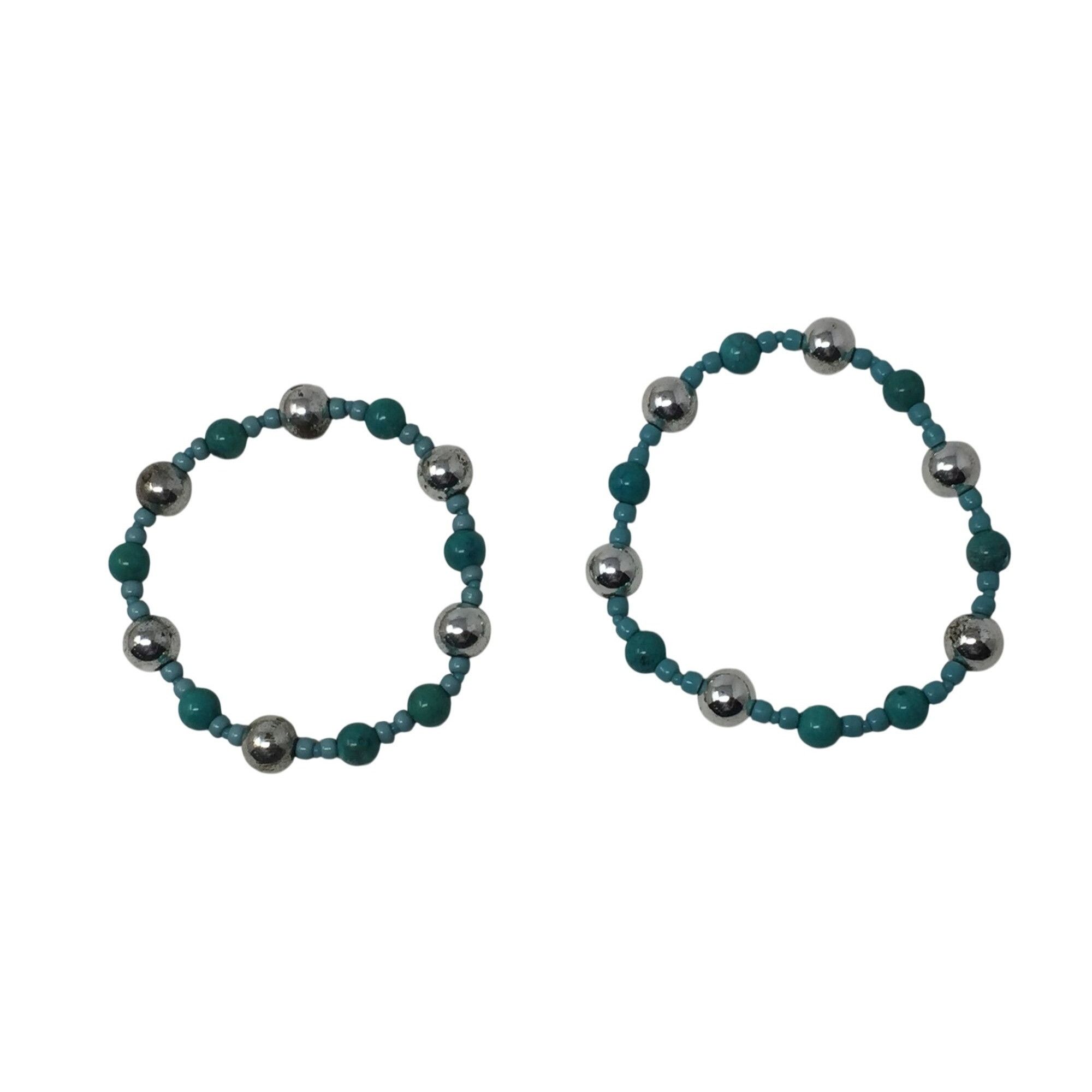 Other Two Blue and Silver Beaded Bracelets Size ONE SIZE - 2 Thumbnail