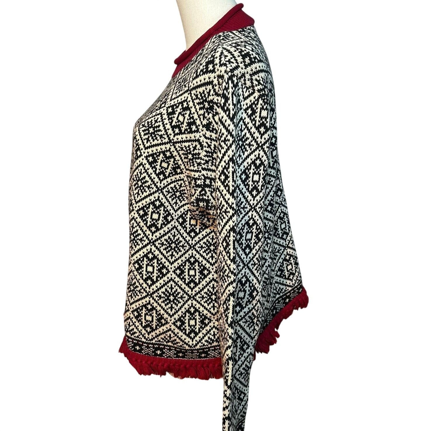 Talbots VTG 90s Talbots Large Winter Chalet Snowflake Fringe Sweater Size L / US 10 / IT 46 - 17 Thumbnail