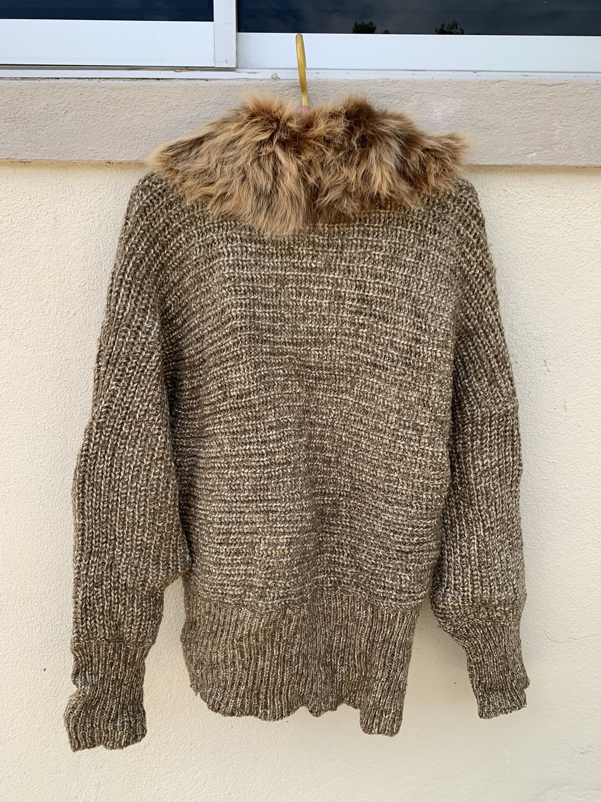 Otto Otto Sumisho Fur Collar Knit Zipper Jacket Size L / US 10 / IT 46 - 5 Thumbnail