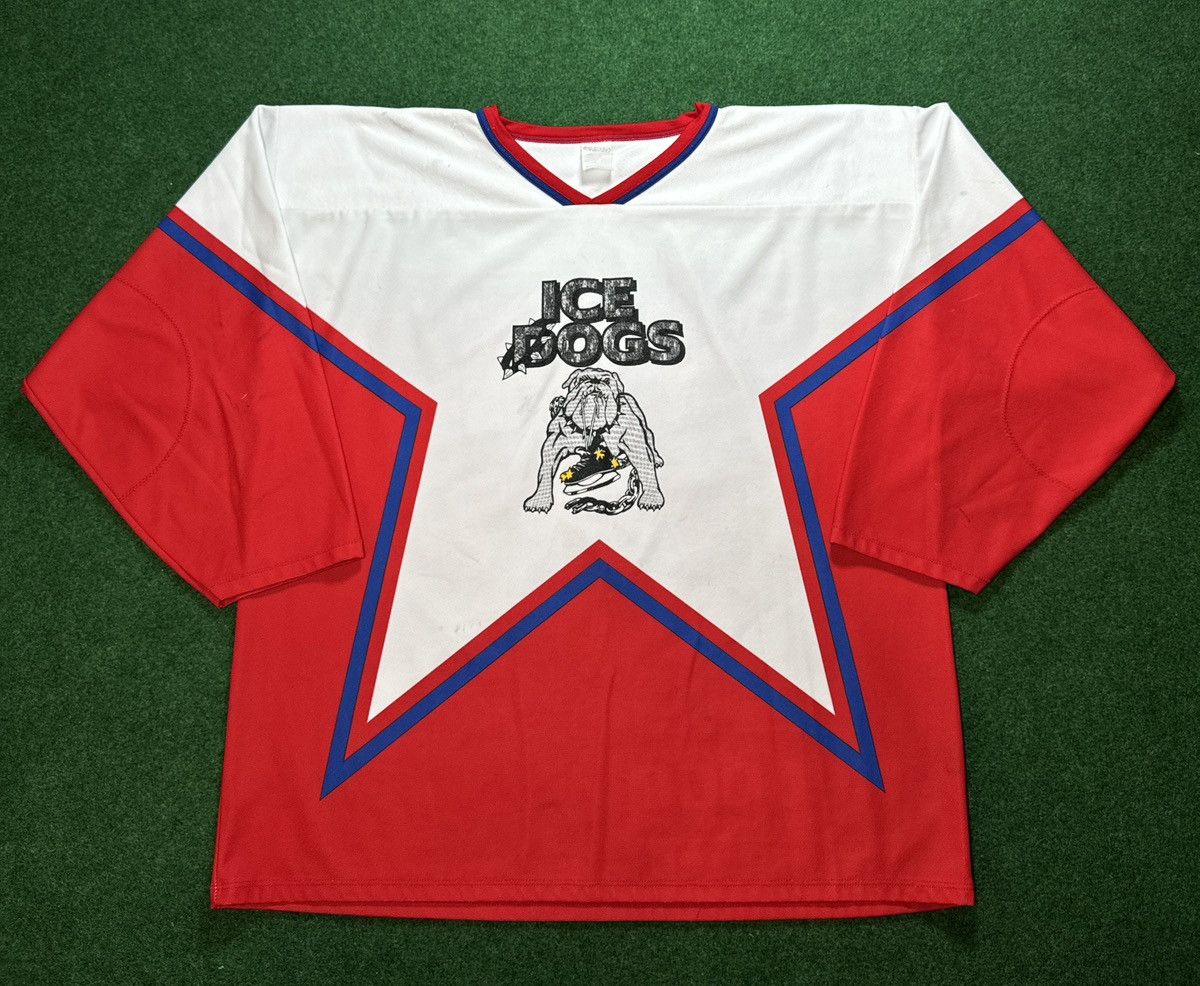 Vintage 90s RARE Long Beach LA Ice Dogs 2XL Hockey Jersey