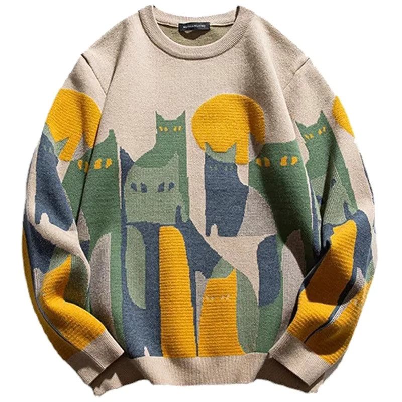 Japanese Brand × Vintage Retro Cartoon Full Cat Fluffy Knitwear Sweater Casual Loose Size US M / EU 48-50 / 2 - 1 Thumbnail
