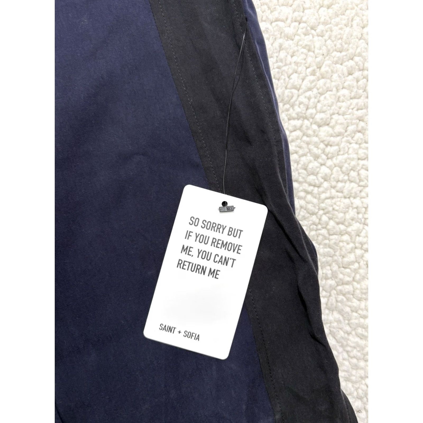 Vintage Saint + Sofia Pants Womens 16 Adaline Wide Leg Pull On Elastic Waist Navy Blue Striped Tencel 30 in Inseam Size 38" / US 16 / IT 52 - 5 Thumbnail
