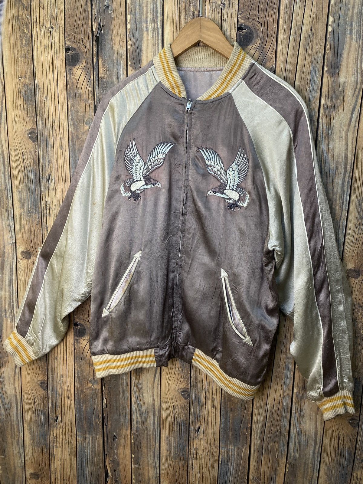 Vintage Takeo kikuchi Sukajan Eagle Bomber Jacket