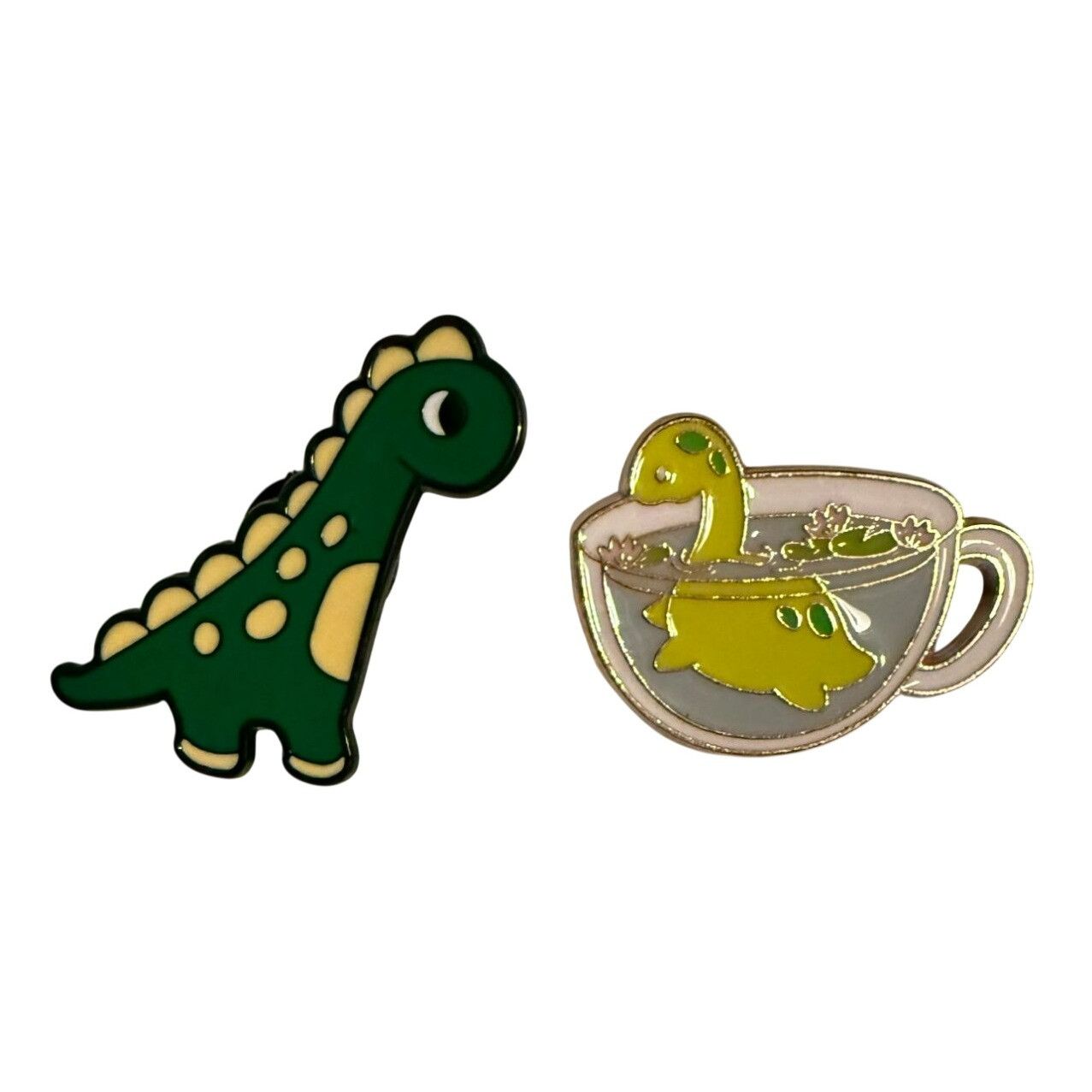 Other Dinosaur Enamel Pin and Loch Nessie Tea Cup Pin Cute Collect Size ONE SIZE - 1 Thumbnail