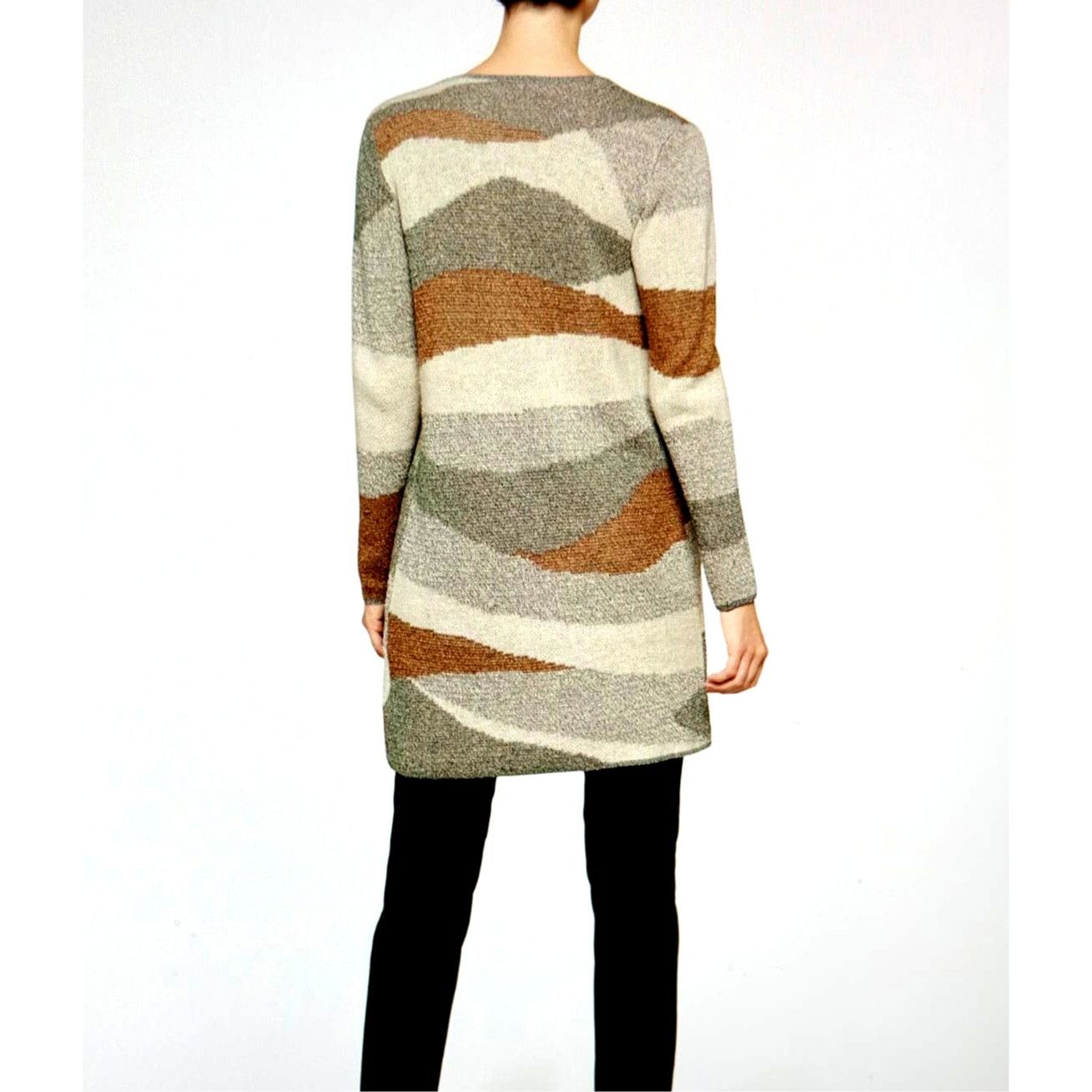 Other Fortune & Ivy Layla Open Cardigan Cream Tan Grey size L Size L / US 10 / IT 46 - 4 Thumbnail