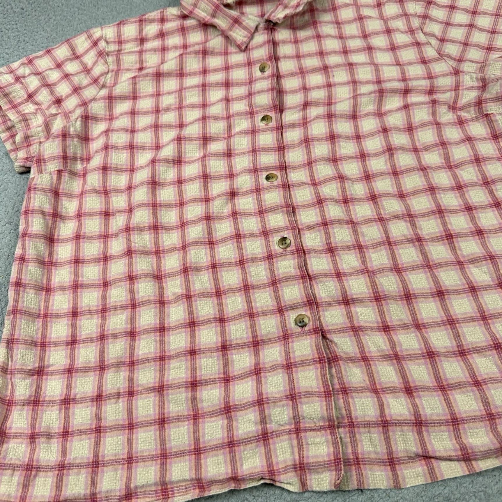 Vintage VINTAGE Woolrich Shirt Womens XL Red White Plaid Flannel 100% Cotton Casual Seersucker Size XL / US 12-14 / IT 48-50 - 3 Thumbnail