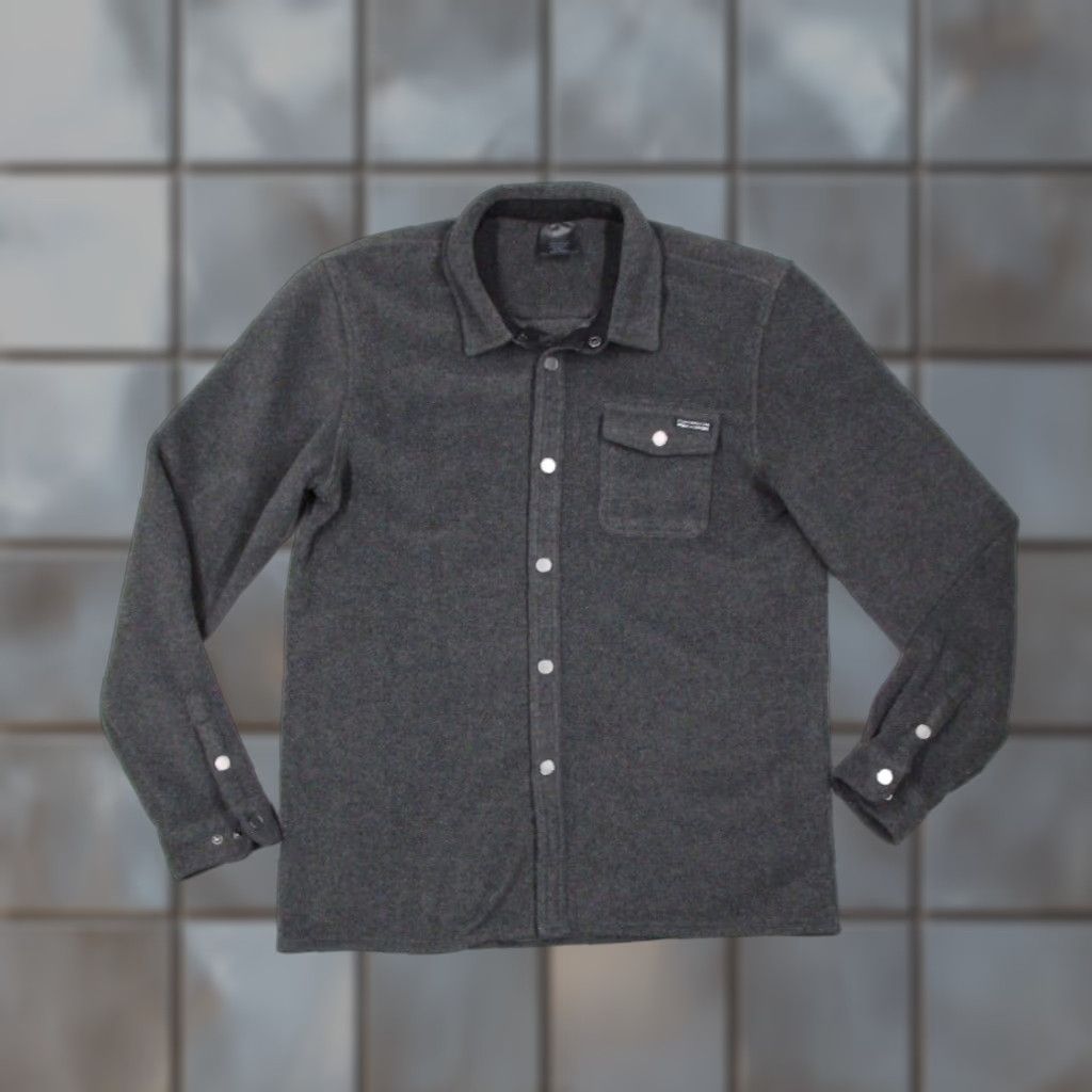 Vintage Huntington Surf & Sport Jacket M Gray Fleece Shacket Snap Front Polyester All Seasons Pockets Collared Mens Size US M / EU 48-50 / 2 - 1 Thumbnail