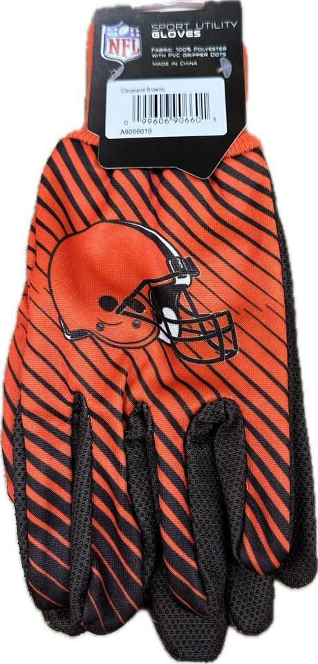 Designer Cleveland Browns Football NFL Adult Utility Work Gloves Size ONE SIZE - 2 Thumbnail