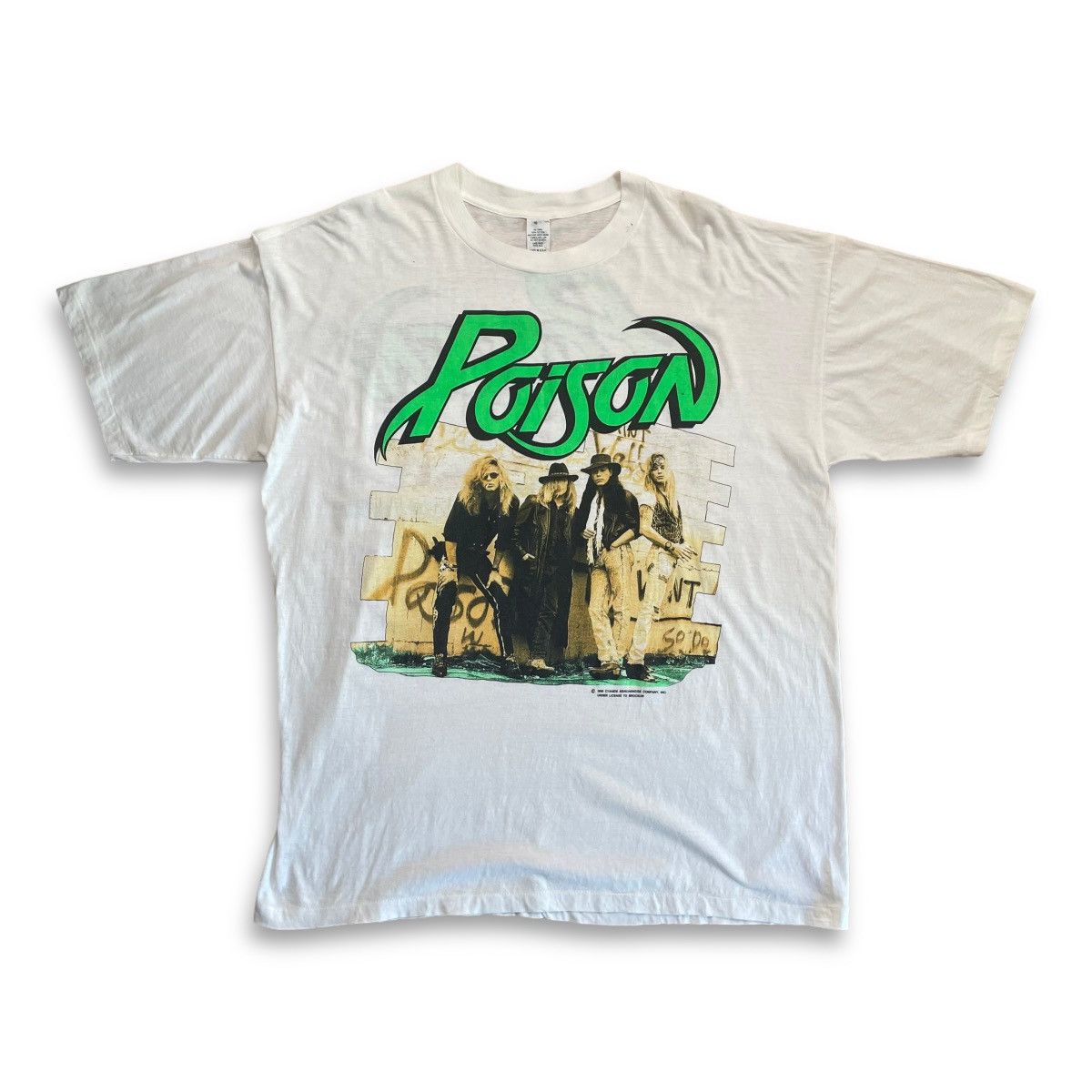 image of Vintage 90's 1990 Poison Band Music Single Stitch in White, Men's (Size XL)