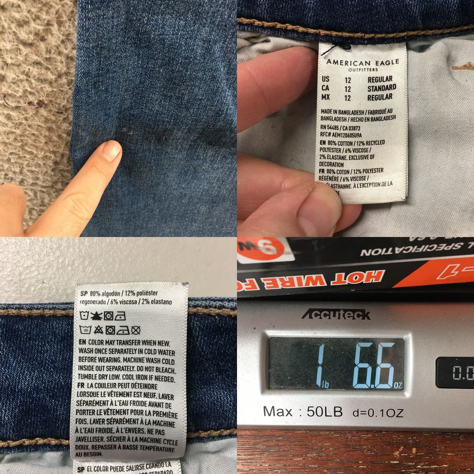American Eagle Outfitters American Eagle Outfitters Jeans Womens 12 Blue Denim Mid Rise Zip 32X29 Tapered 5-Pocket Mens Womens Girls Size 34" / US 12 / IT 48 - 10 Thumbnail