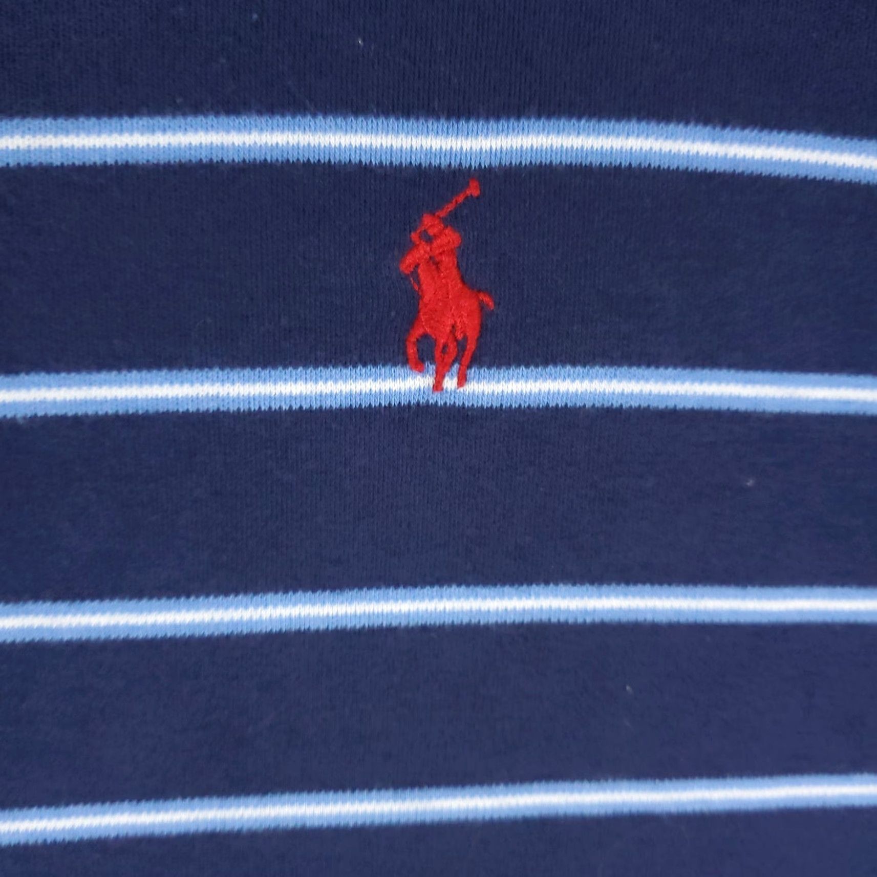 Ralph Lauren VINTAGE? No — Actually: "Ralph Lauren Polo Shirt Mens 2XL Blue Striped Pony Short Sleeve Casual" Size US XXL / EU 58 / 5 - 3 Thumbnail
