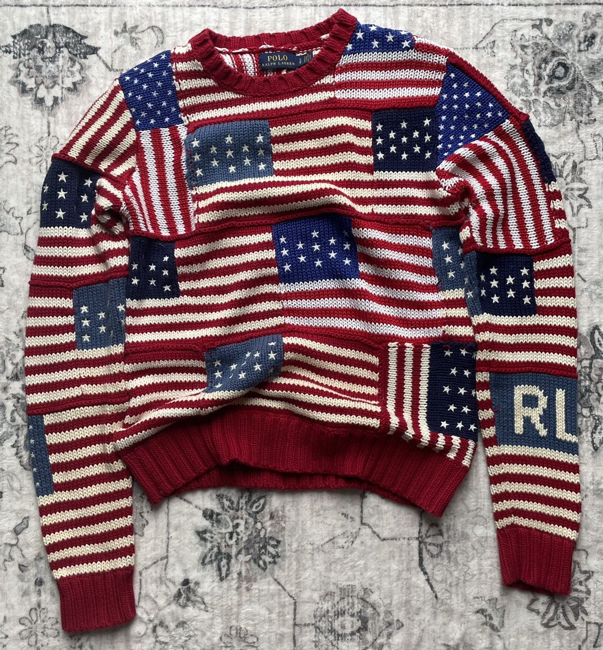 Polo Ralph Lauren Ralph Lauren Women’s Knit Sweater Size S Flag Design Size S / US 4 / IT 40 - 1 Thumbnail