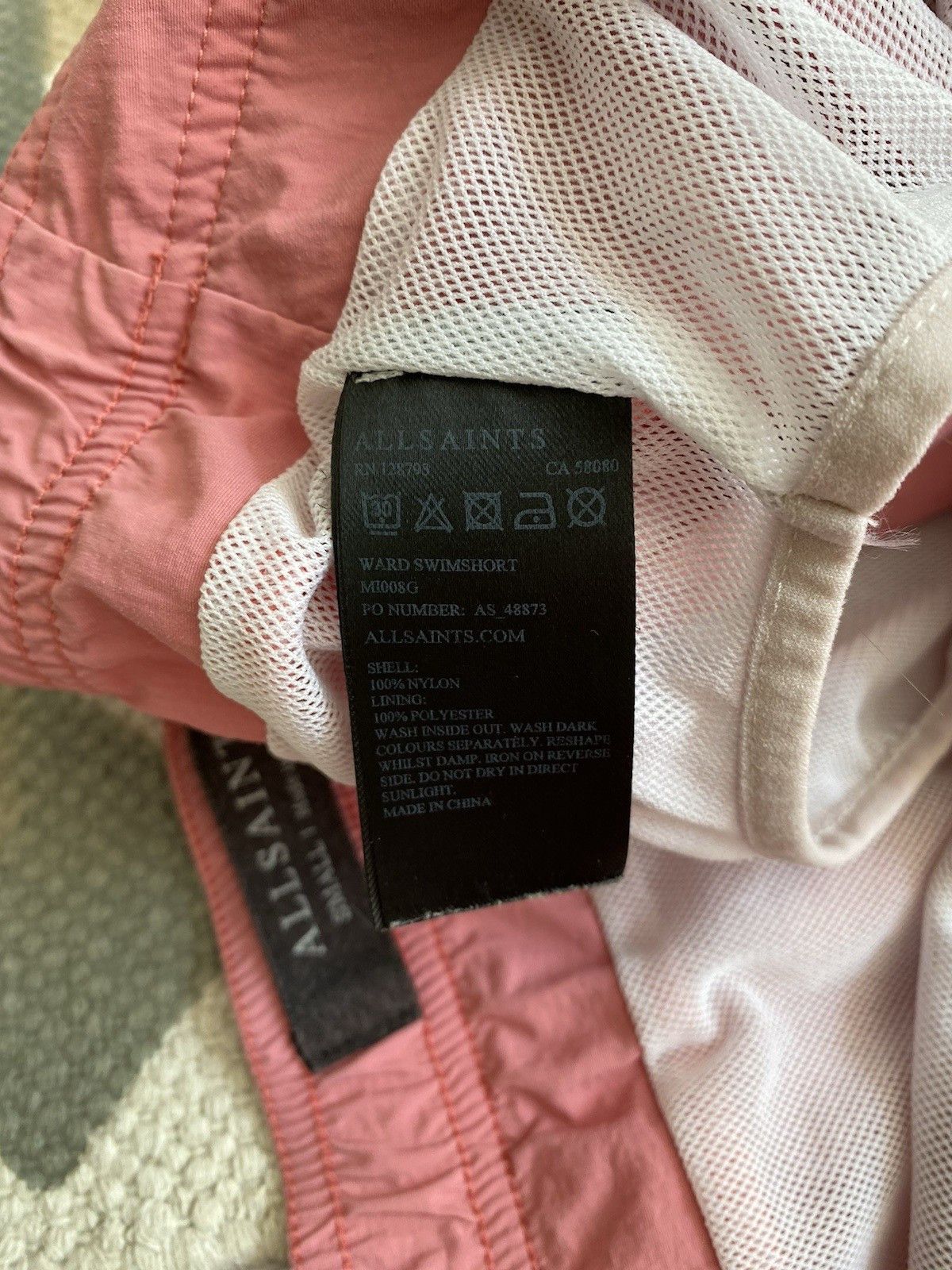 Allsaints Allsaints Mens Nylon Pink Beach Casual Shorts Size S Size US 30 / EU 46 - 13 Thumbnail