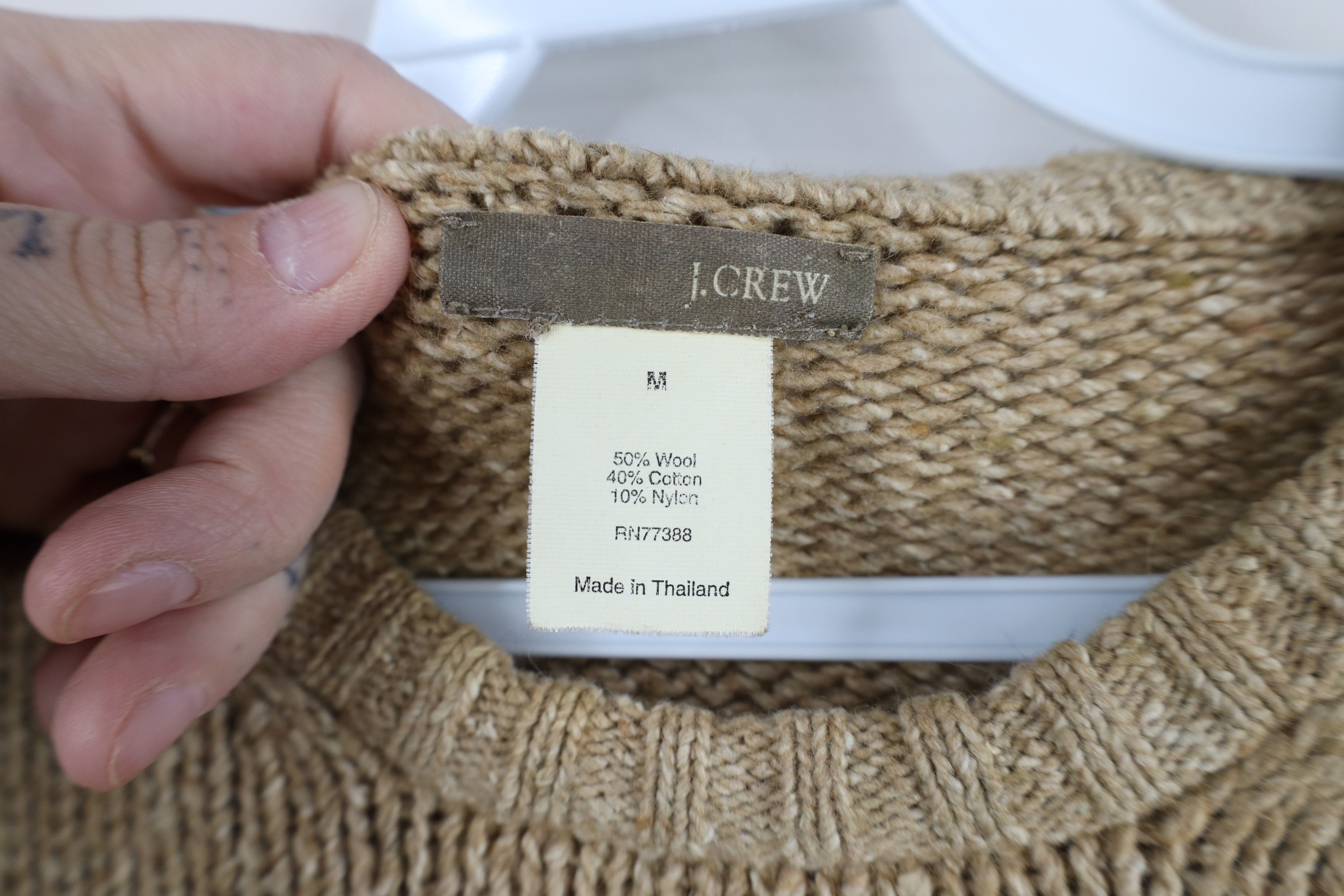 J.Crew Vintage 90s J Crew Wool Blend Ribbed Knit Crewneck Sweater Size M / US 6-8 / IT 42-44 - 8 Thumbnail