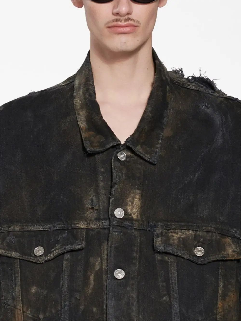 Balenciaga o1w1db10625 Oversized Jacket in Black/Brown Size US M / EU 48-50 / 2 - 5 Thumbnail