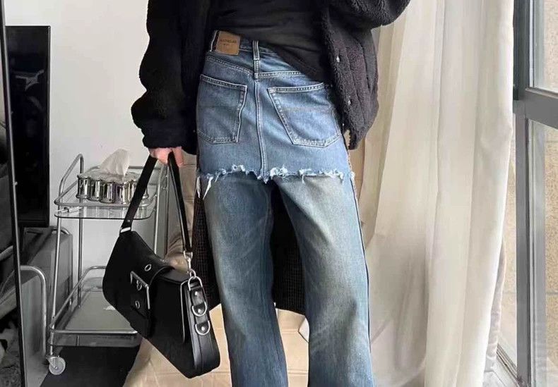 Balenciaga Balenciaga Patchwork denim pant skirt Size 35" - 8 Thumbnail