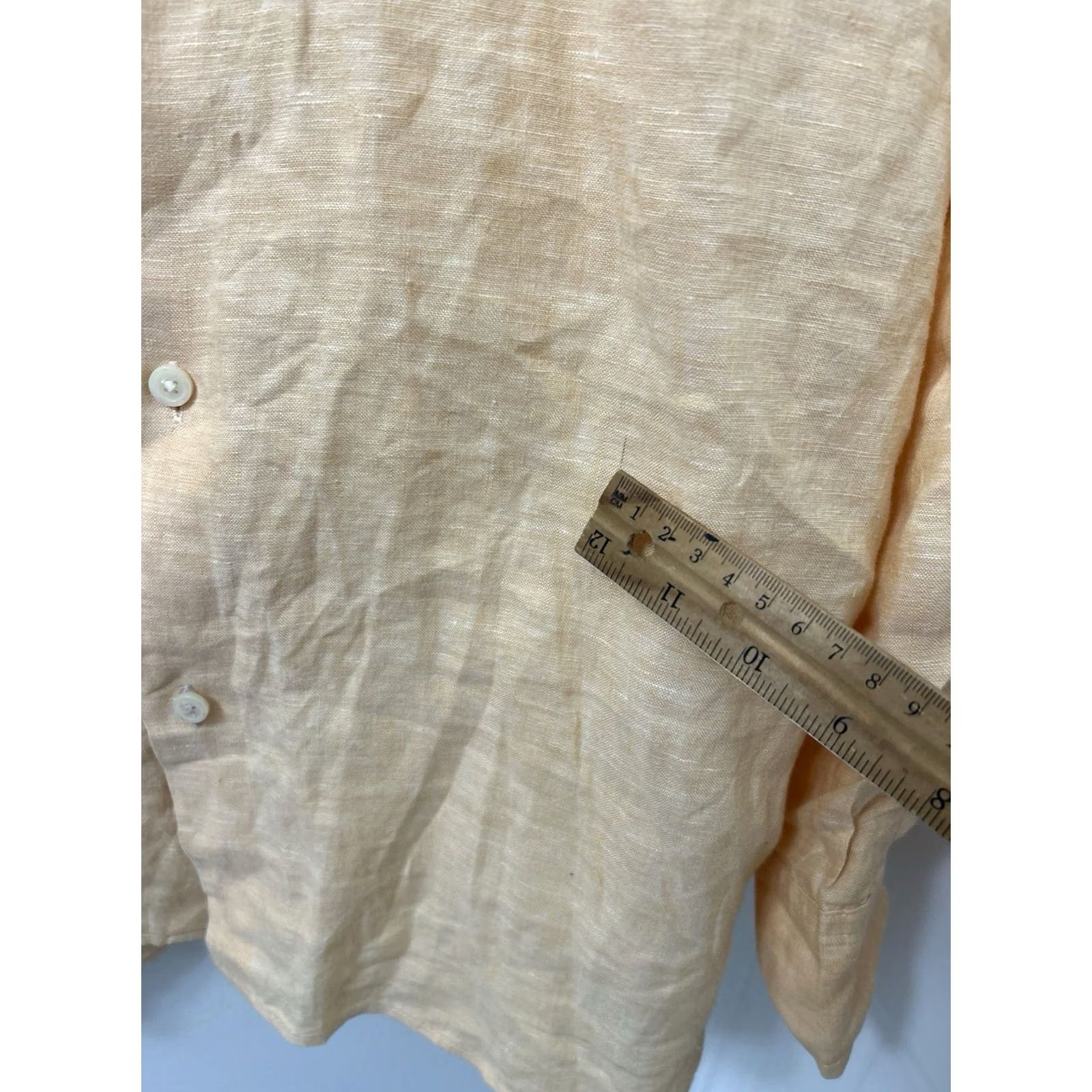 Banana Republic Banana Republic Shirt Mens L Orange Button-Down L/S 2010 Organic Linen Hemp Cotton Blend Button-Up Casual Everyday 32" Long Sleeve Size US L / EU 52-54 / 3 - 6 Thumbnail