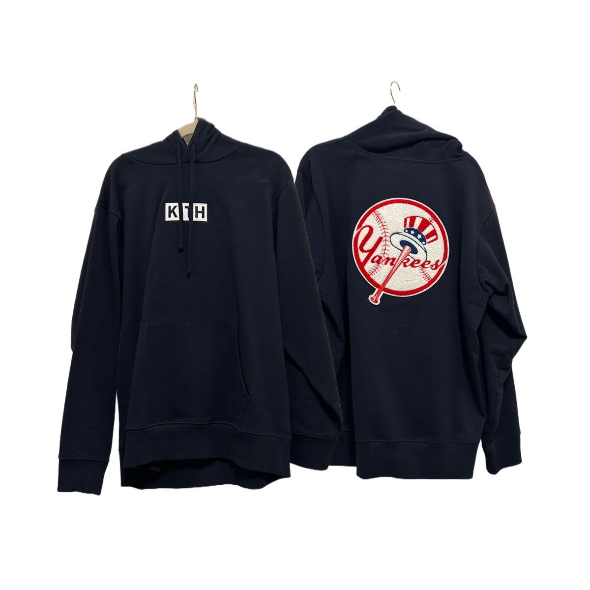 image of Kith x Yankees Hoodie in Navy, Men's (Size XL)