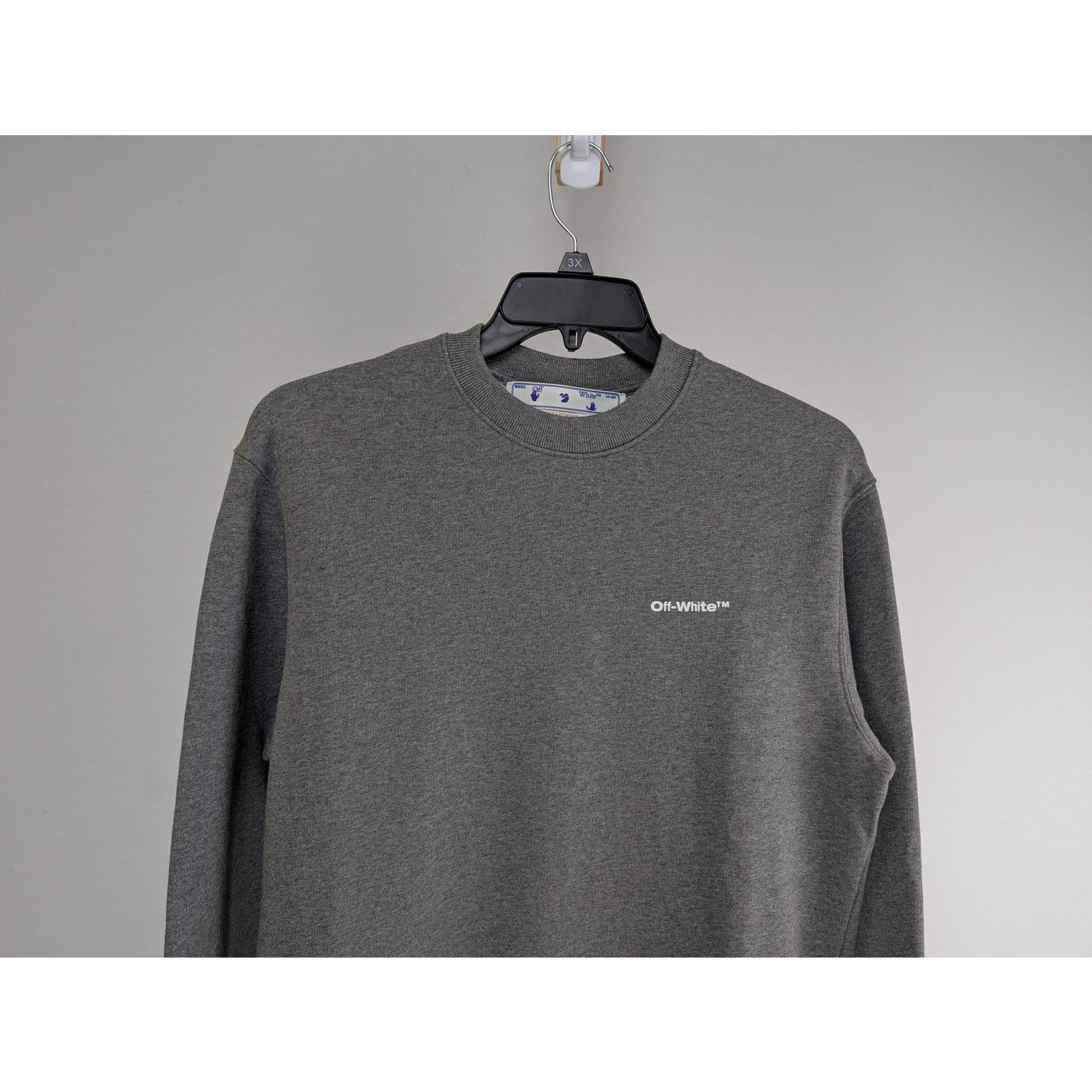 Off-White o1rshd1 Q:2 / Wave outl Diag Slim Crewneck sweatshirt Grey Size US L / EU 52-54 / 3 - 4 Thumbnail