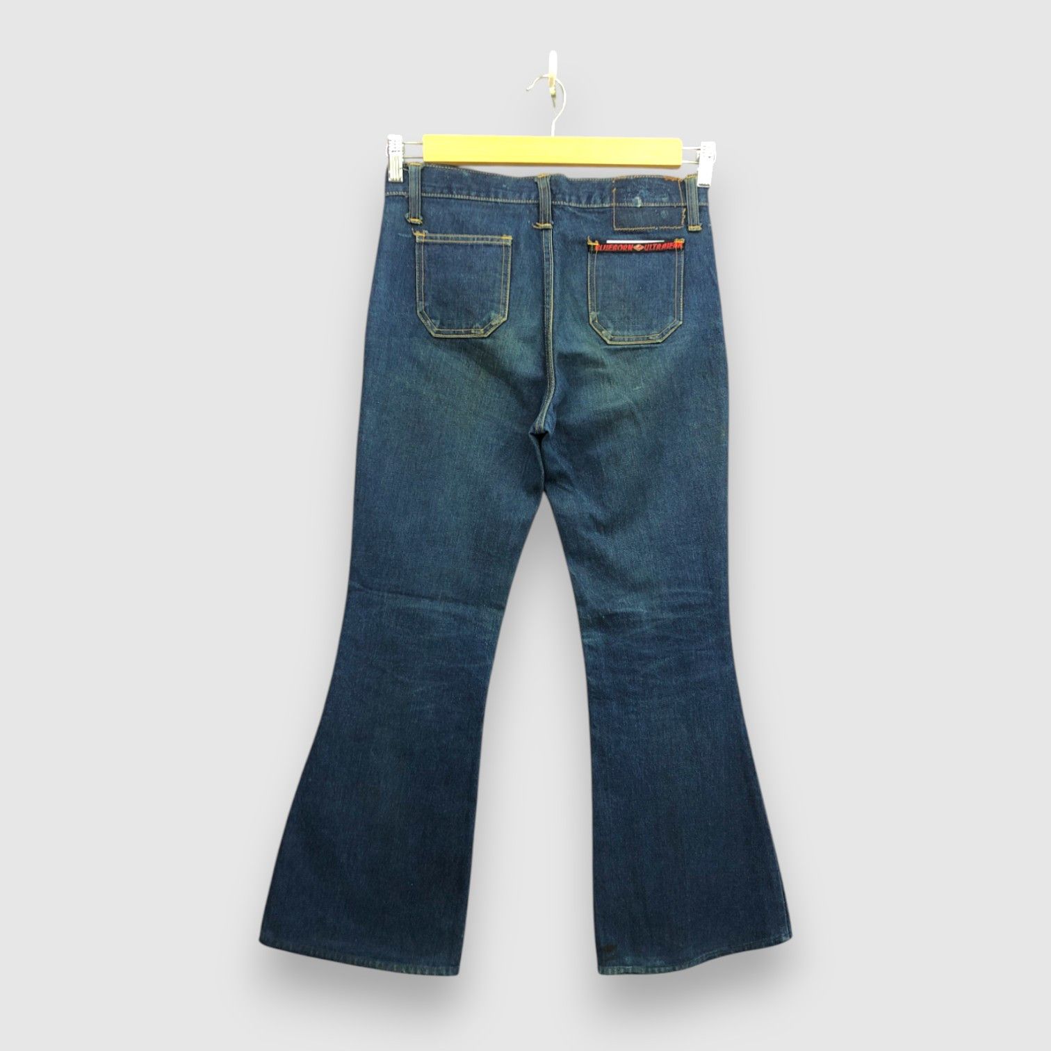 Japanese Brand Vintage 70's Japanese Bush Pants Flare Jeans Blue Wash Denim Size US 30 / EU 46 - 2 Thumbnail
