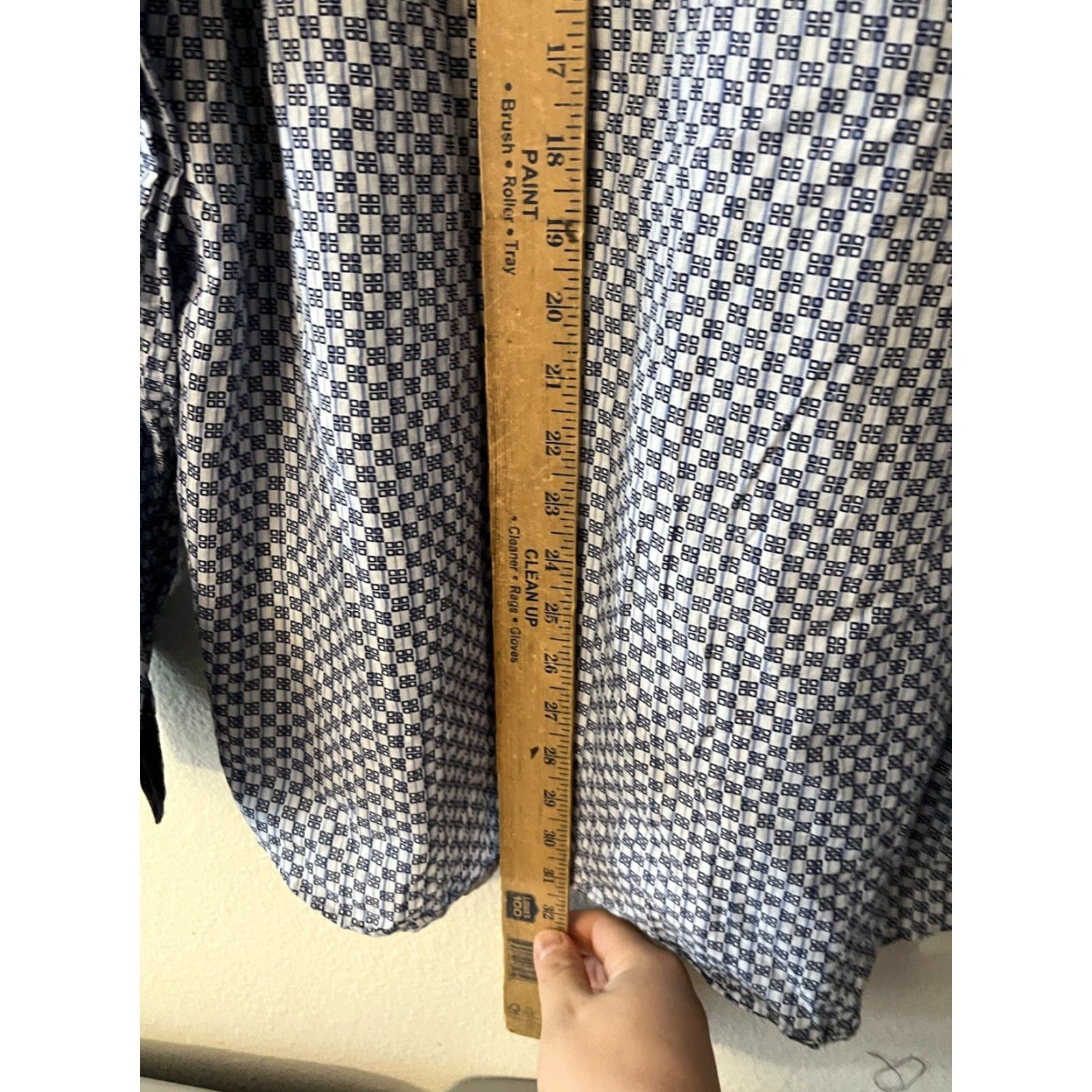 BUGATCHI Bugatchi Uomo Mens Shirt Large Blue Geometric Button Down Long Sleeve Size US L / EU 52-54 / 3 - 4 Thumbnail