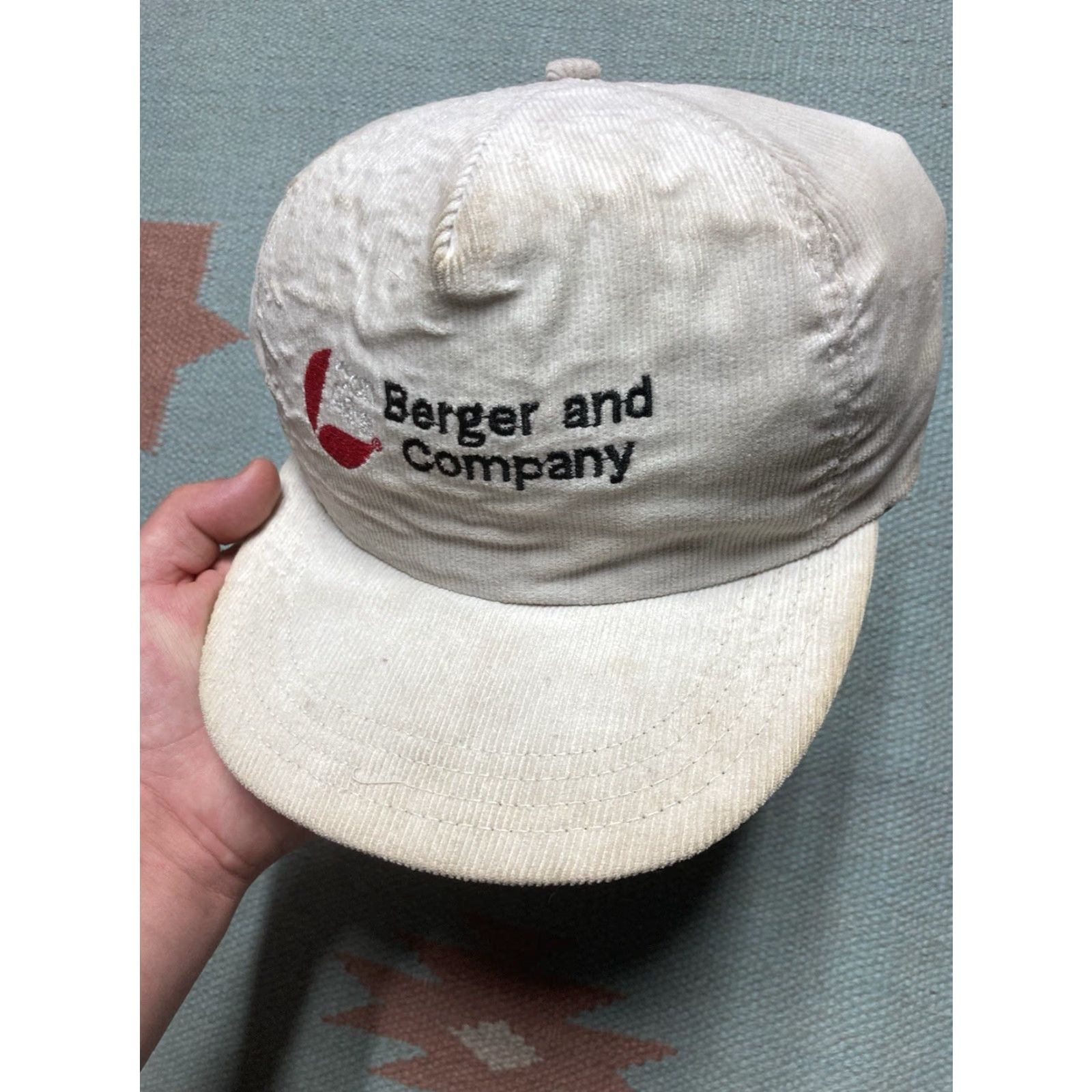 Vintage VINTAGE 90s SnapBack Corduroy Hat Berger company Con Agra made in USA Adjustable Gray Mens Size ONE SIZE - 3 Thumbnail
