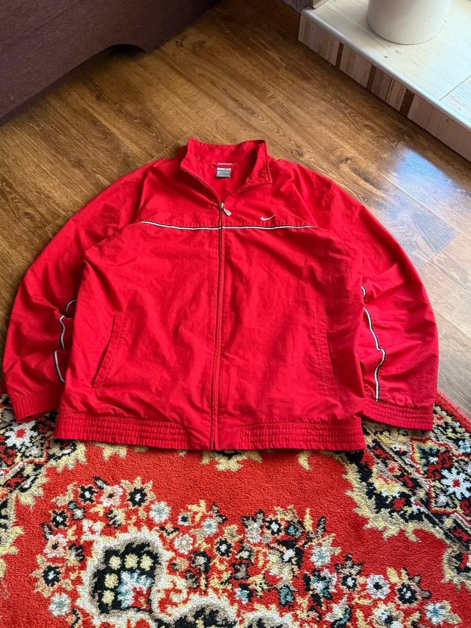 Nike Vintage 00's Nike Y2K Streetwear Drill Jacket Mini Swoosh Size US L / EU 52-54 / 3 - 4 Thumbnail