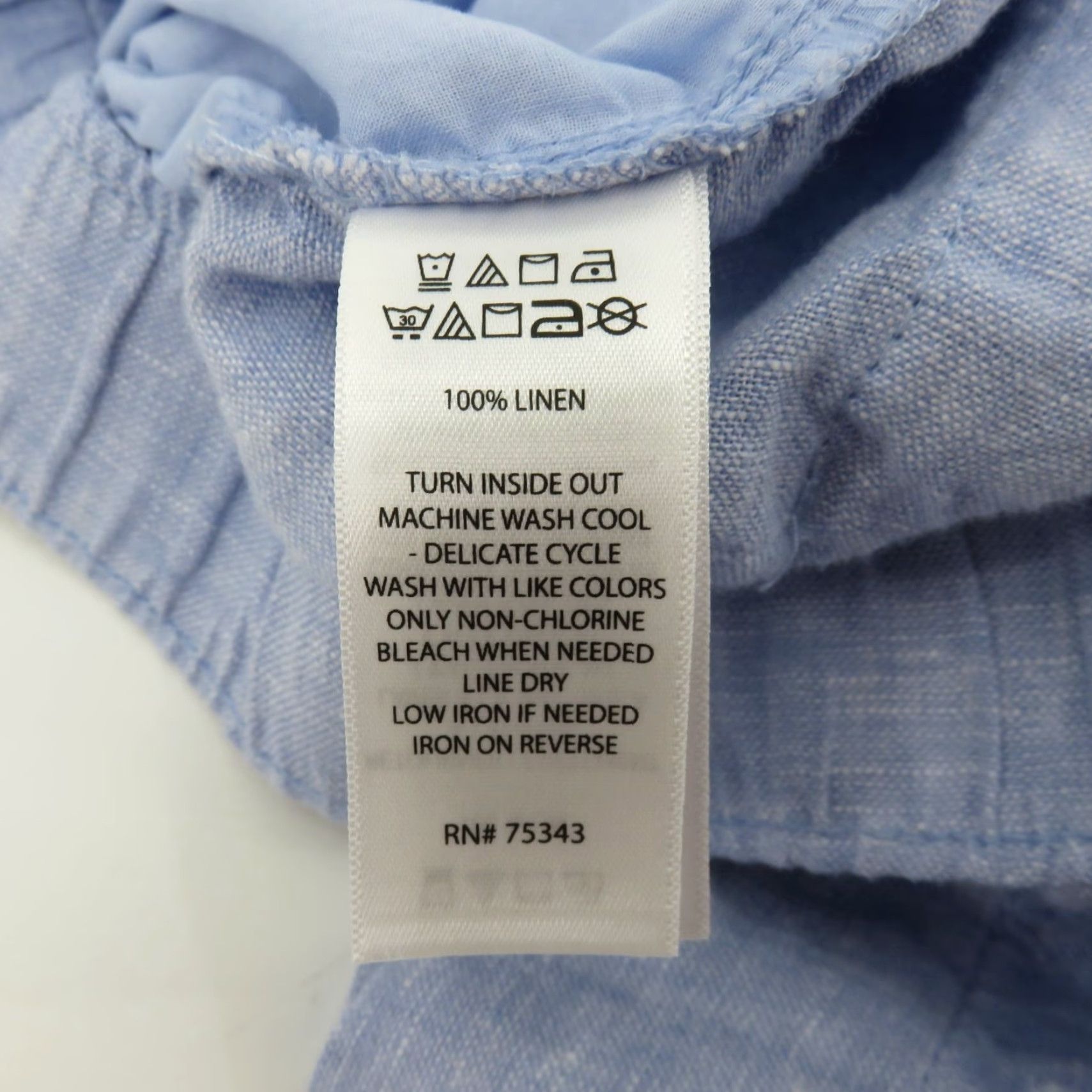 Vintage C&C California Women Large Blue Linen Shorts Stretch Waist Pockets Chino Casual Flat Front Pull On Size 36" / US 14 / IT 50 - 6 Thumbnail