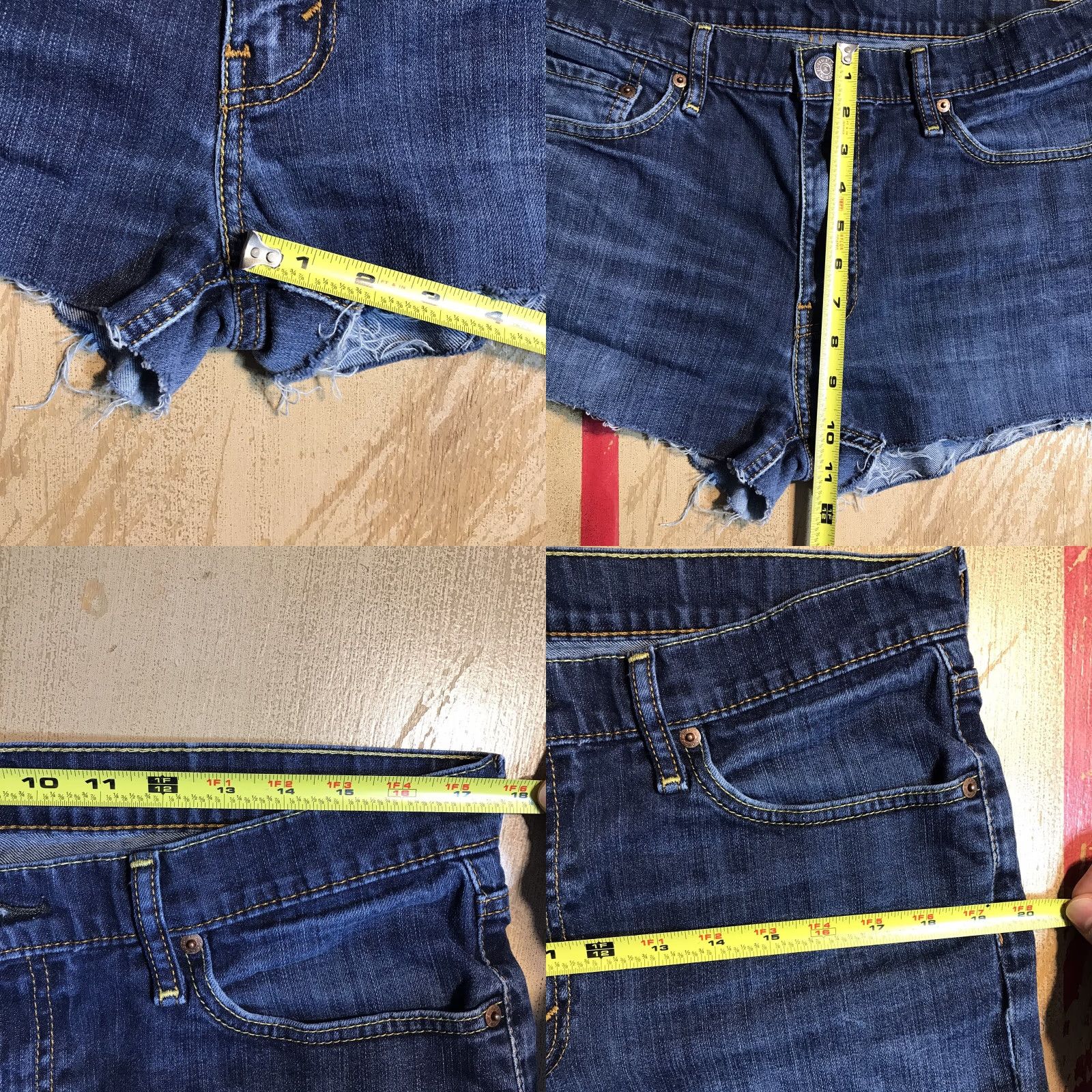 Levi's Levi's 541 Denim Shorts Blue Cut-Off Frayed Pockets 35 Inseam 2" Cotton Womens Athletic 35 Regular 90s City Vintage N/A Size 24" / US 00 / IT 34 - 8 Thumbnail