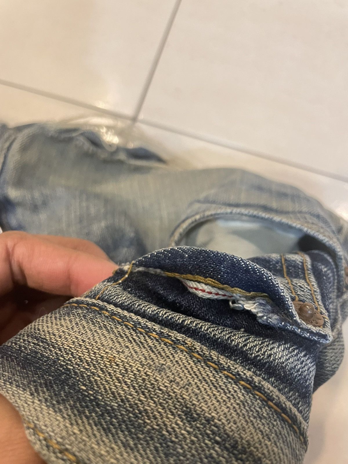 Levi's 🔥VINTAGE🔥LEVIS BIG "E" SELVEDGE BUTTON FLY Size US 29 - 7 Thumbnail