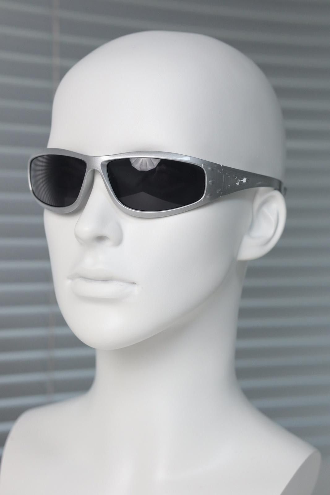 Other Vtg Y2k Avant Garde Futuristic Sunglasses Silver Unisex OS Size ONE SIZE - 8 Thumbnail