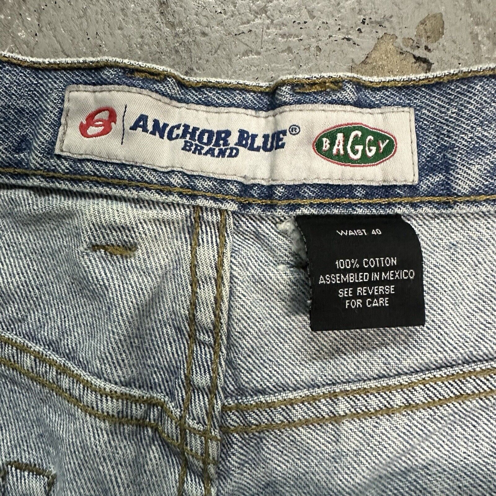 Anchor Blue × Vintage Vintage Y2K Anchor Blue Baggy Denim Shorts Jorts Sz 40 Skate Size US 40 / EU 56 - 3 Thumbnail