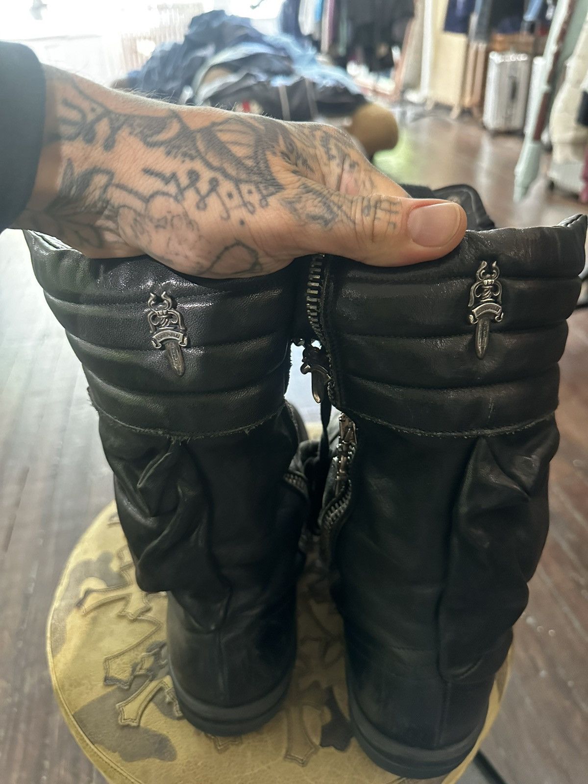 Chrome Hearts × Rick Owens CHROME HEARTS x RICK OWENS CARGO BASKETS CROSS SNEAKERS Size US 11 / EU 44 - 11 Thumbnail