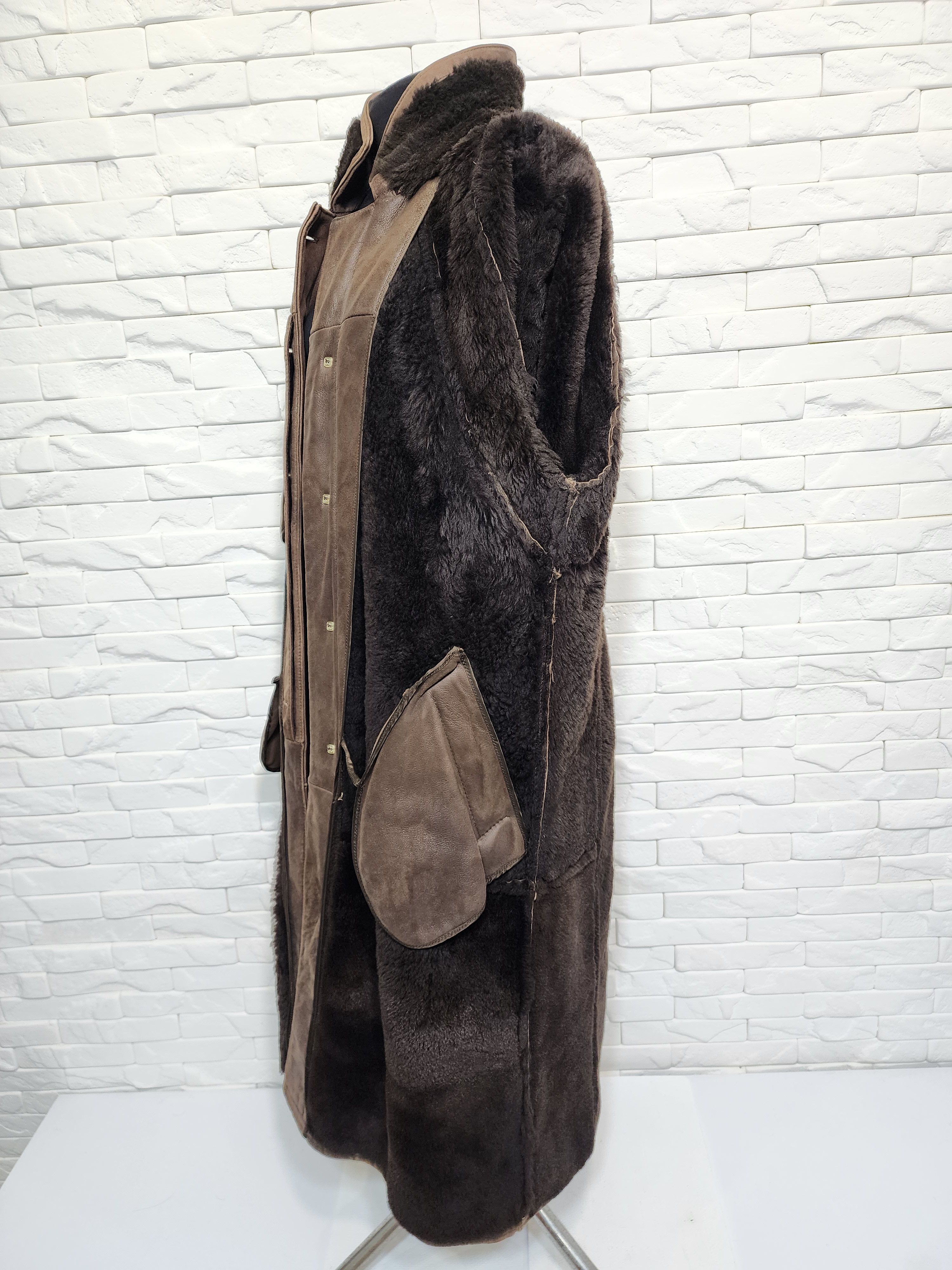 Genuine Leather Brown Genuine Fur Men's Coat Size XXL / US 16-18 / IT 52-54 - 9 Thumbnail