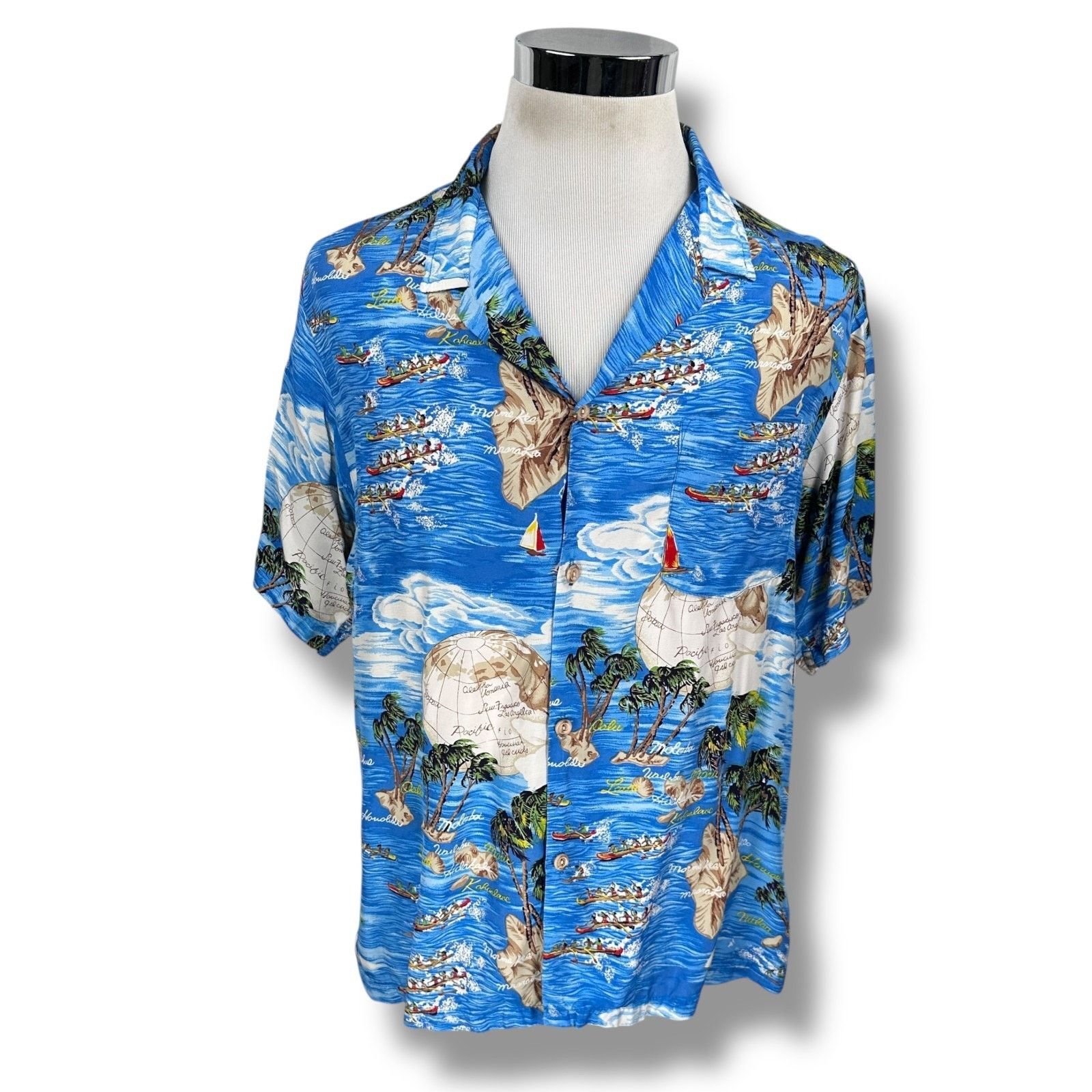 Ocean Pacific Vintage Ocean Pacific Hawaiian Shirt Men’s Large Blue Beach Size US L / EU 52-54 / 3 - 1 Thumbnail