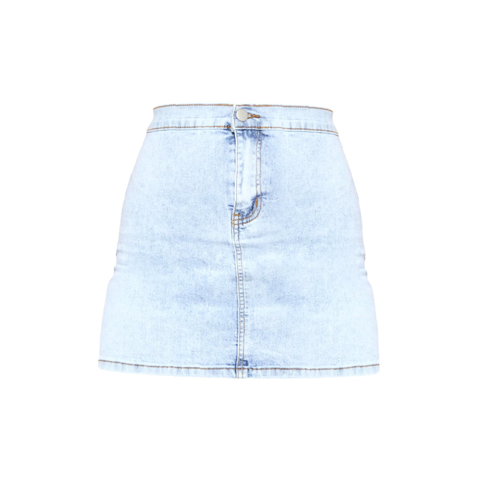 PrettyLittleThing VINTAGE PRETTYLITTLETHING Denim Skirt Mini 10 Blue Short Zip Machine Washable Womens Size 32" / US 10 / IT 46 - 3 Thumbnail